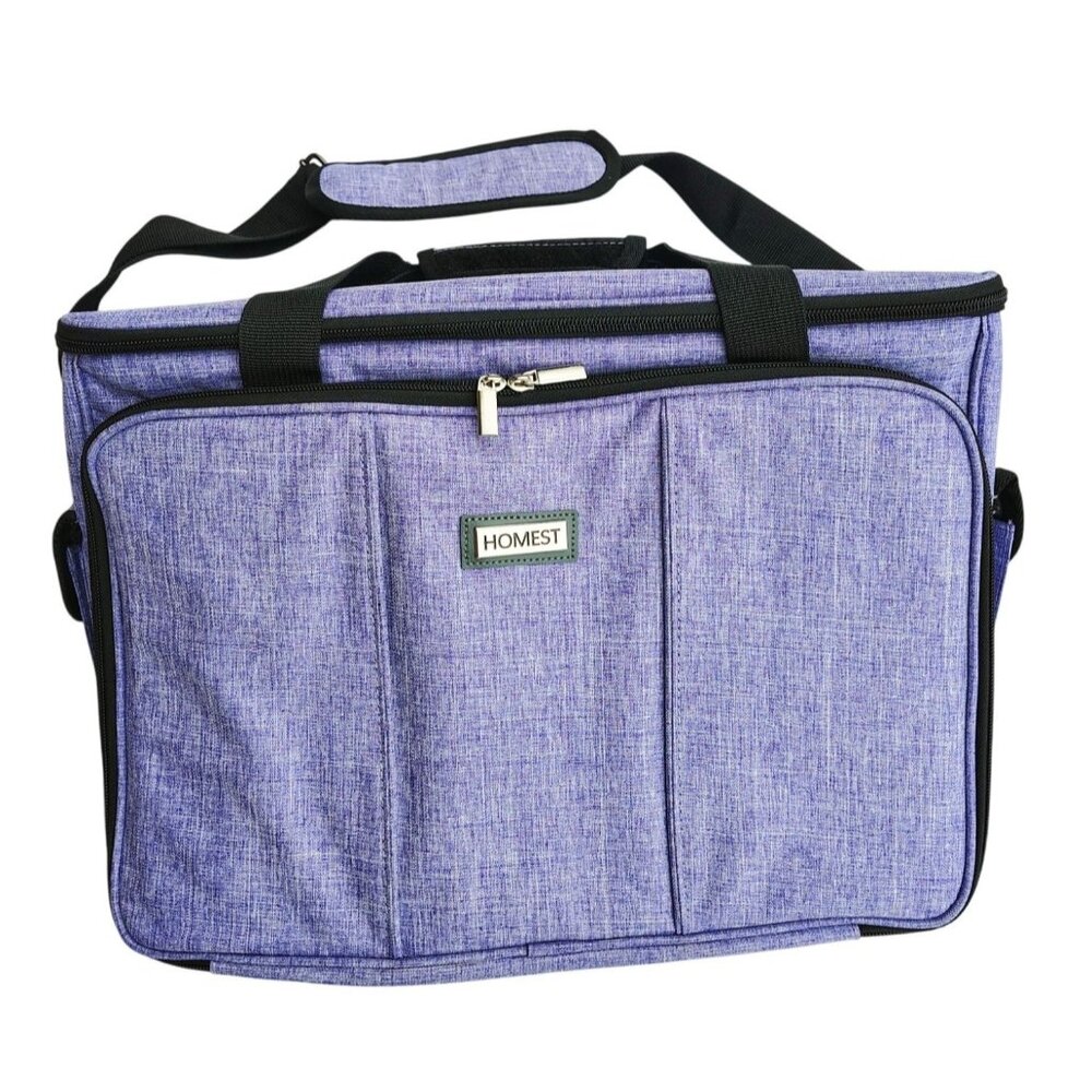Homest Light Purple Carrying Case Multiple Compartment Adjust Strap Travel Offic